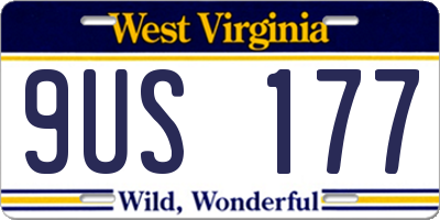 WV license plate 9US177