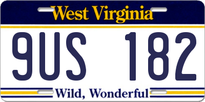 WV license plate 9US182
