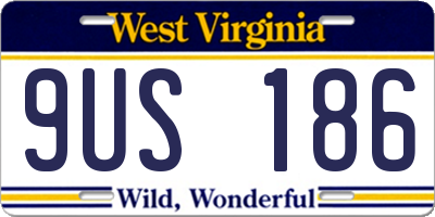 WV license plate 9US186