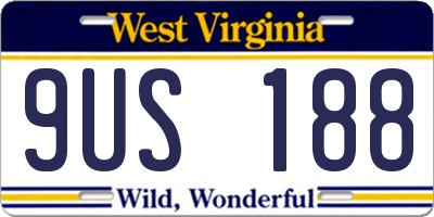 WV license plate 9US188