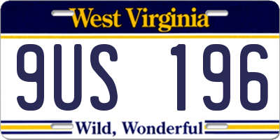 WV license plate 9US196