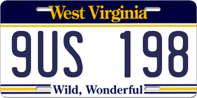 WV license plate 9US198