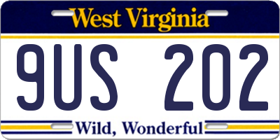 WV license plate 9US202