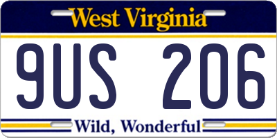 WV license plate 9US206