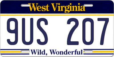 WV license plate 9US207