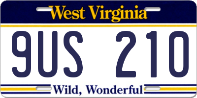WV license plate 9US210