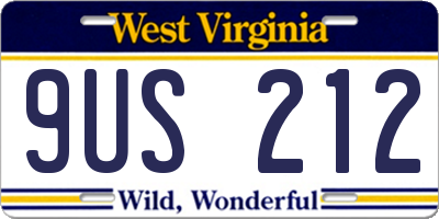 WV license plate 9US212