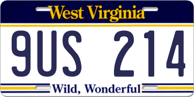 WV license plate 9US214