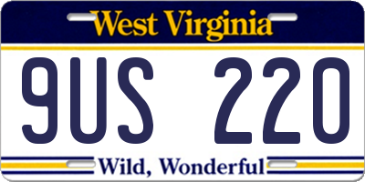 WV license plate 9US220