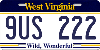 WV license plate 9US222