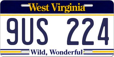 WV license plate 9US224