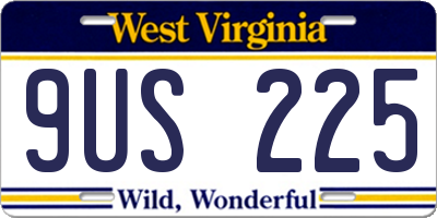 WV license plate 9US225