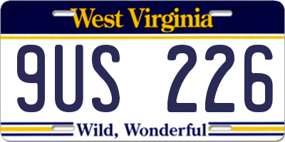 WV license plate 9US226