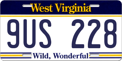 WV license plate 9US228