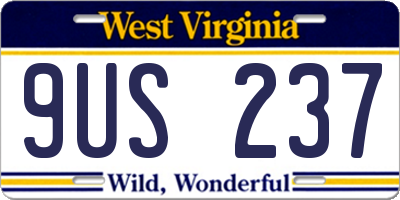 WV license plate 9US237