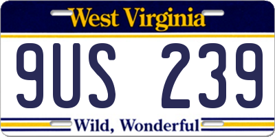 WV license plate 9US239