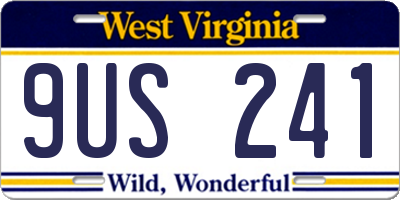WV license plate 9US241