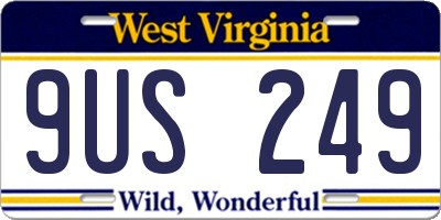 WV license plate 9US249