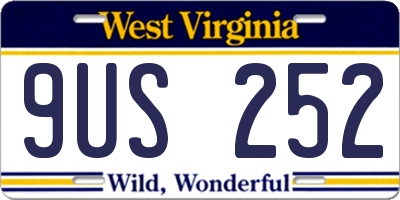 WV license plate 9US252