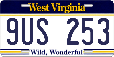 WV license plate 9US253