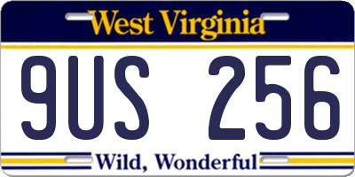 WV license plate 9US256