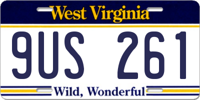 WV license plate 9US261