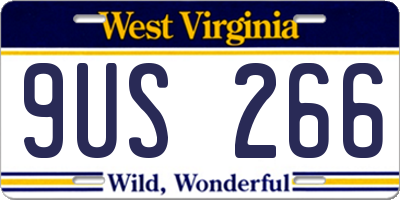 WV license plate 9US266