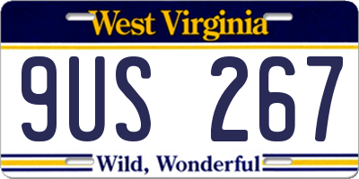WV license plate 9US267
