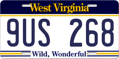 WV license plate 9US268
