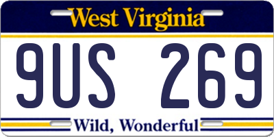 WV license plate 9US269