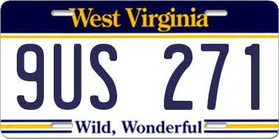 WV license plate 9US271
