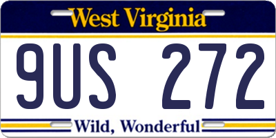 WV license plate 9US272