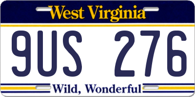 WV license plate 9US276