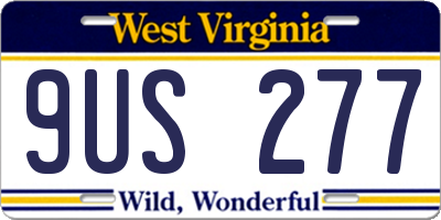 WV license plate 9US277