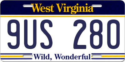 WV license plate 9US280