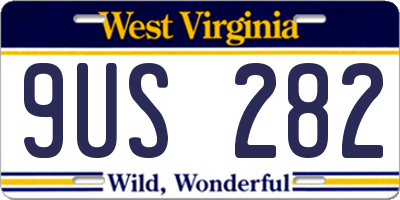 WV license plate 9US282