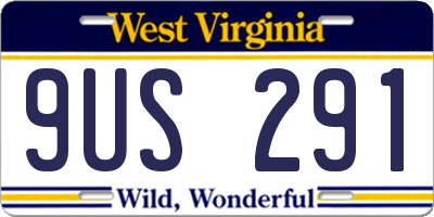 WV license plate 9US291
