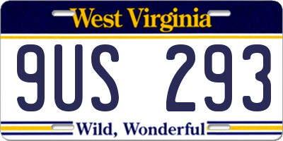 WV license plate 9US293