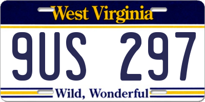WV license plate 9US297