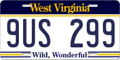 WV license plate 9US299
