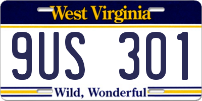 WV license plate 9US301