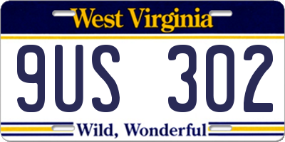 WV license plate 9US302