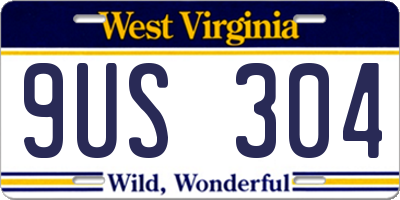 WV license plate 9US304