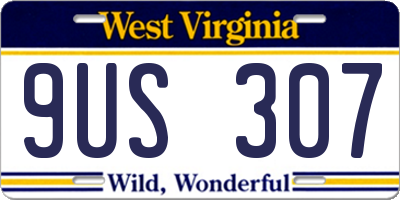 WV license plate 9US307