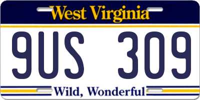 WV license plate 9US309