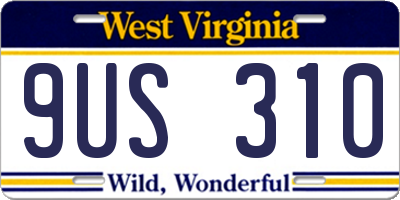 WV license plate 9US310