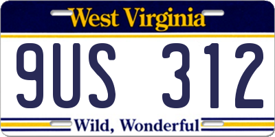 WV license plate 9US312