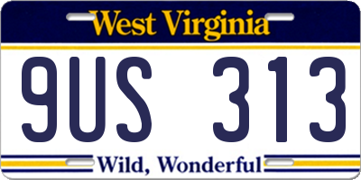 WV license plate 9US313