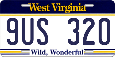 WV license plate 9US320