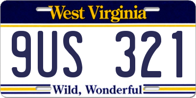 WV license plate 9US321